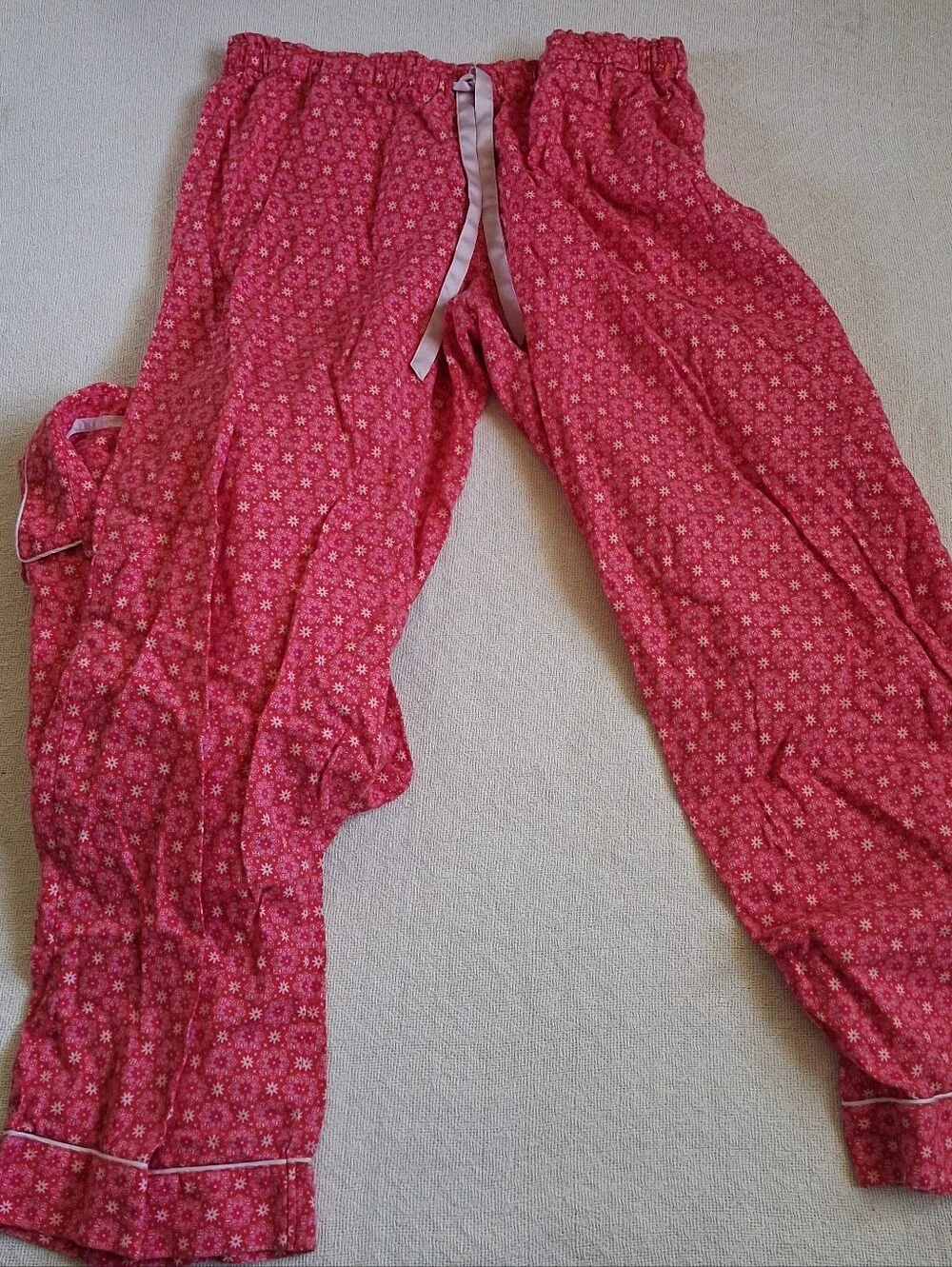 victorias secret ♡ flannel 2 piece pajama set snowflake holiday y2k button large